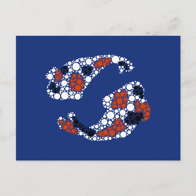 Koi Fish In Dots Postcard (Front)