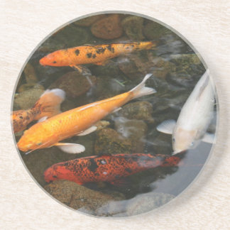 Koi Fish In Pond Photograph Coaster