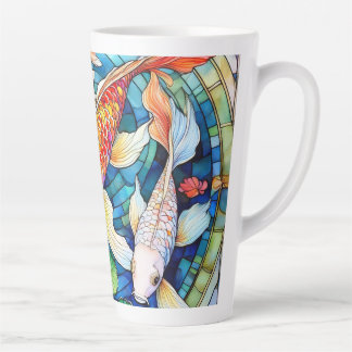 Koi Fish in Stained Glass Latte Mug