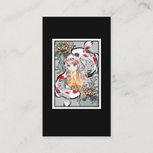Koi Fish Japanese Aesthetic Anime Otaku Girl Business Card