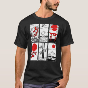 Koi Fish Japanese Art Zen Waves and Red Sun T-Shirt