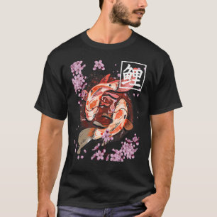 Koi Fish Japanese Carp Sakura Cherry Blossom for K T-Shirt