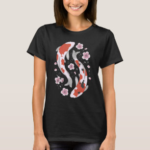 Koi Fish Japanese Cherry Blossom Graphic T-Shirt