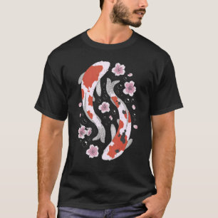 Koi Fish Japanese Cherry Blossom Graphic T-Shirt
