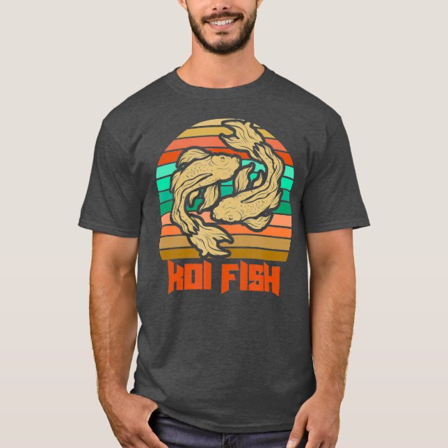 Koi Fish - Japanese Nishikigoi Koi - Retro Pond T-Shirt (Front)