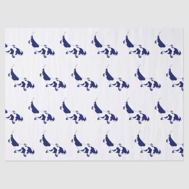 Koi Fish Karp #1 DIY Colours Blue Tissue Paper (Front)