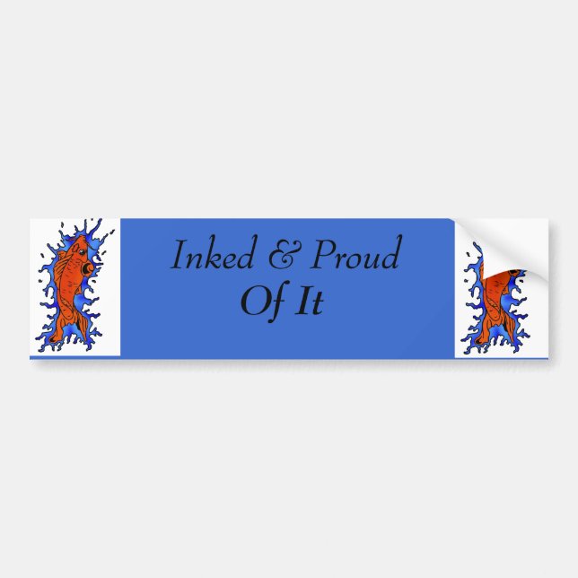koi fish, koi fish, Inked & Proud , Of It Bumper Sticker (Front)