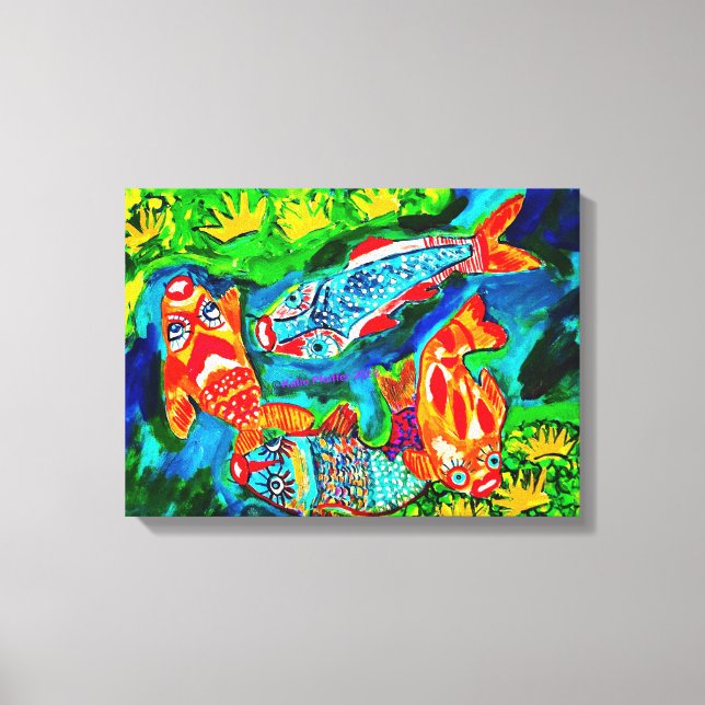 Koi Fish Love Canvas Print (Front)
