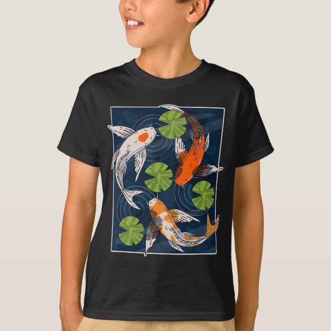 Koi Fish Lover Asian Japanese Carp Water Pond Anim T-Shirt (Front)