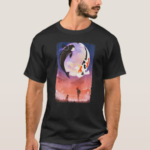 Koi Fish Moon Dog Japanese T-Shirt