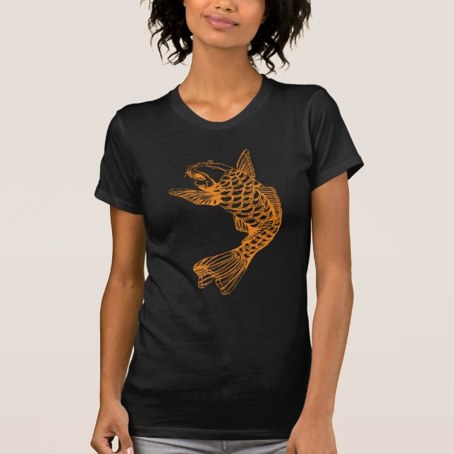 Koi Fish Outline T-Shirt (Front)