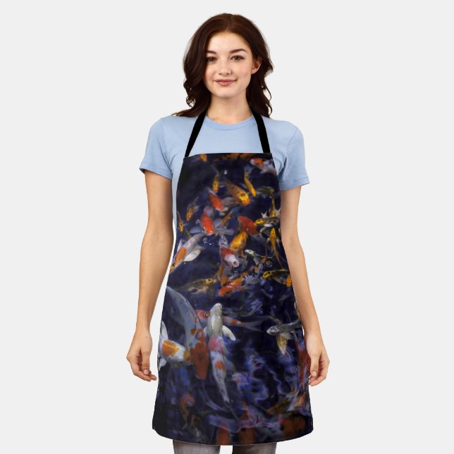 KOI FISH OVER FLOWING APRON (Worn)