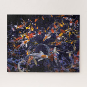 KOI FISH OVER FLOWING JIGSAW PUZZLE