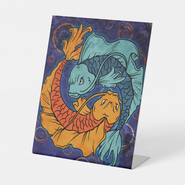 Koi Fish Pedestal Sign (Front)