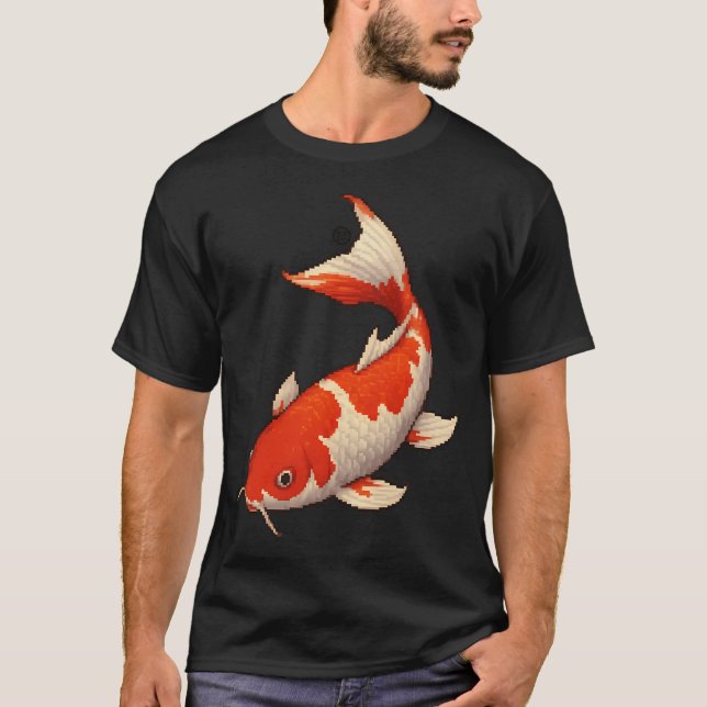 Koi Fish - Pixel Art - 8bit graphics 16bit graphic T-Shirt (Front)