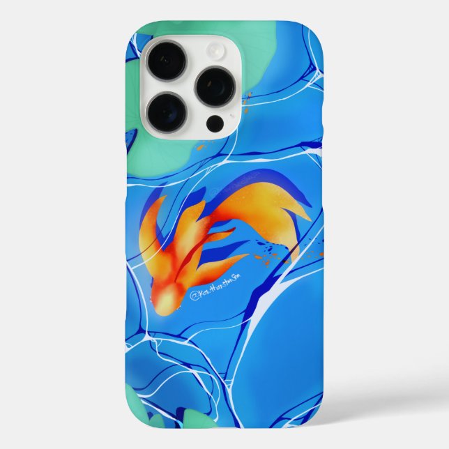 Koi Fish Pond Blue Water Garden iPhone 16 Case-Mate iPhone Case (Back)