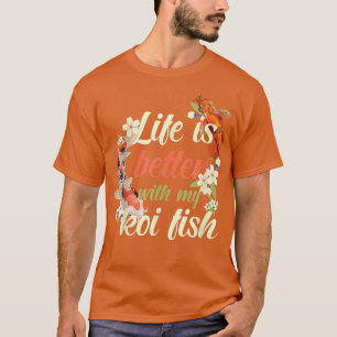 Koi Fish Pond Carp Japan Japanese Art Cherry Bloss T-Shirt