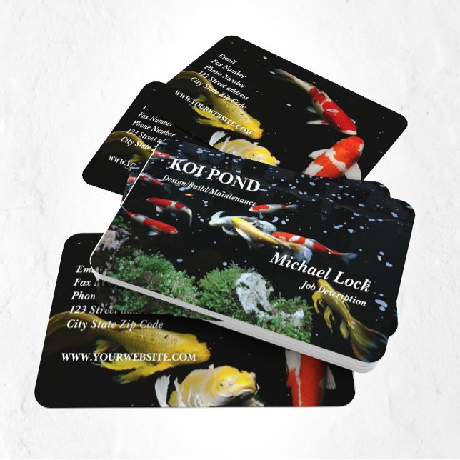 ©Koi Fish Pond Design Build Maintenance Business Card (Creator Uploaded)