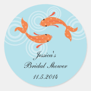 Koi Fish Pond Favour Sticker