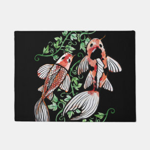 Koi Fish Pond Kois Ivy Japanese Fishpond           Doormat
