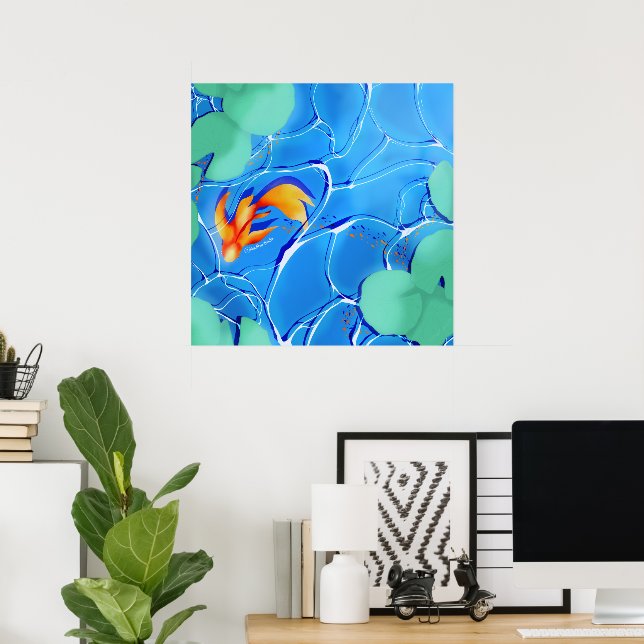 Koi Fish Pond Poster  (Home Office)