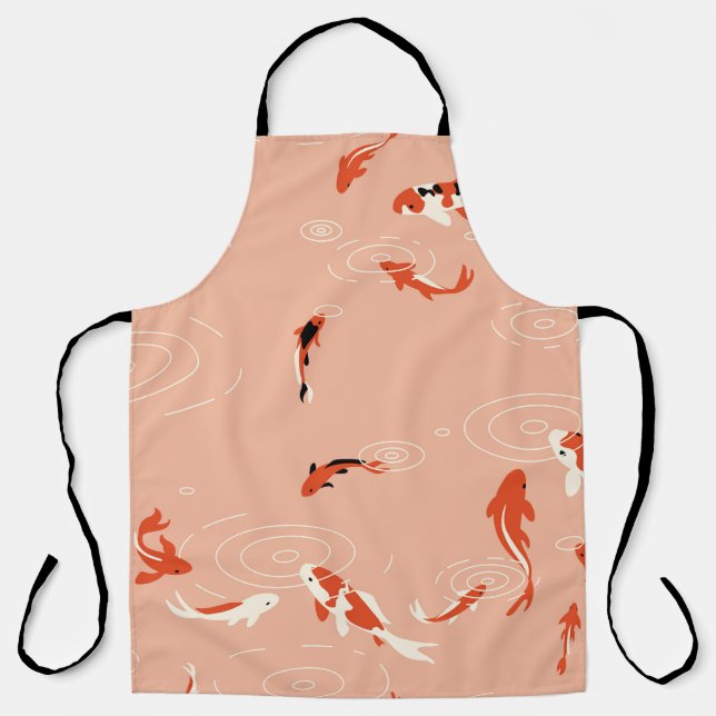 Koi fish pond, seamless pattern. apron (Front)