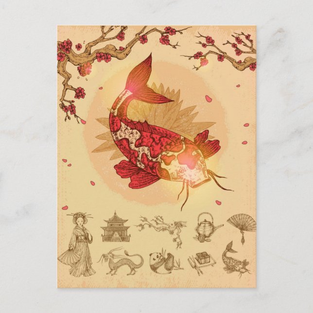 Koi Fish Postcard (Front)