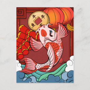 Koi Fish Postcard