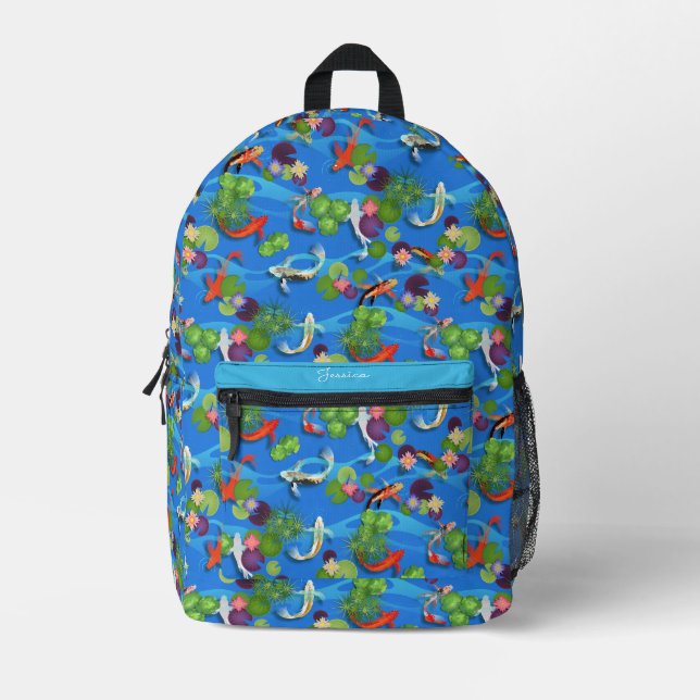 Koi Fish Printed Backpack (Front)