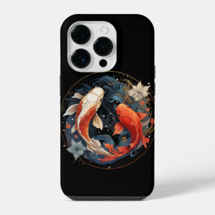 Koi Fish Red White Ying Yang Japanese Water Flow iPhone 14 Pro Case