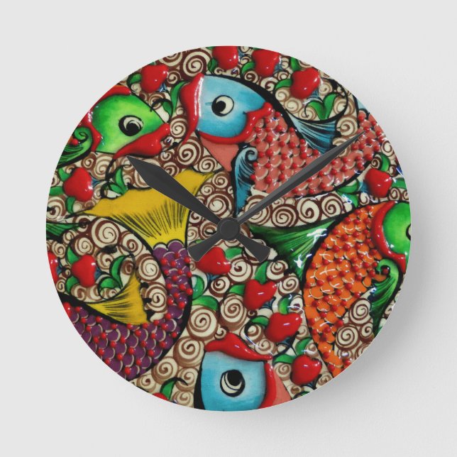 Koi Fish Round Clock (Front)