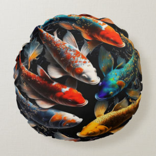 Koi Fish  Round Cushion