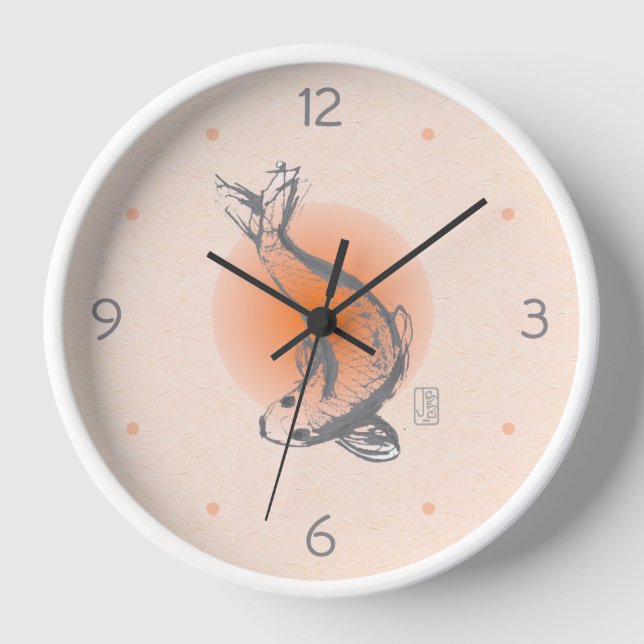 Koi Fish Round Wall Clock (Front)