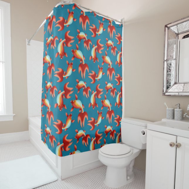 Koi fish shower curtain (In Situ)
