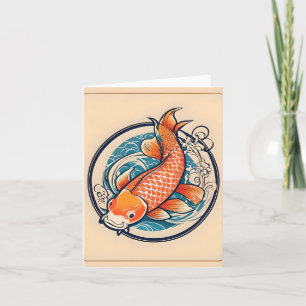 Koi Fish Study D Folded Greeting Card