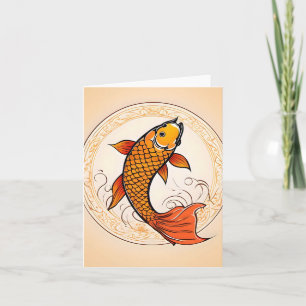 Koi Fish Study F Folded Greeting Card
