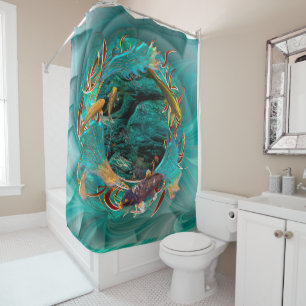 Koi Fish "SWIMMING IN PEACE" Shower Curtain