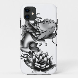 Koi fish tattoo design with lotus and cherry Case-Mate iPhone case
