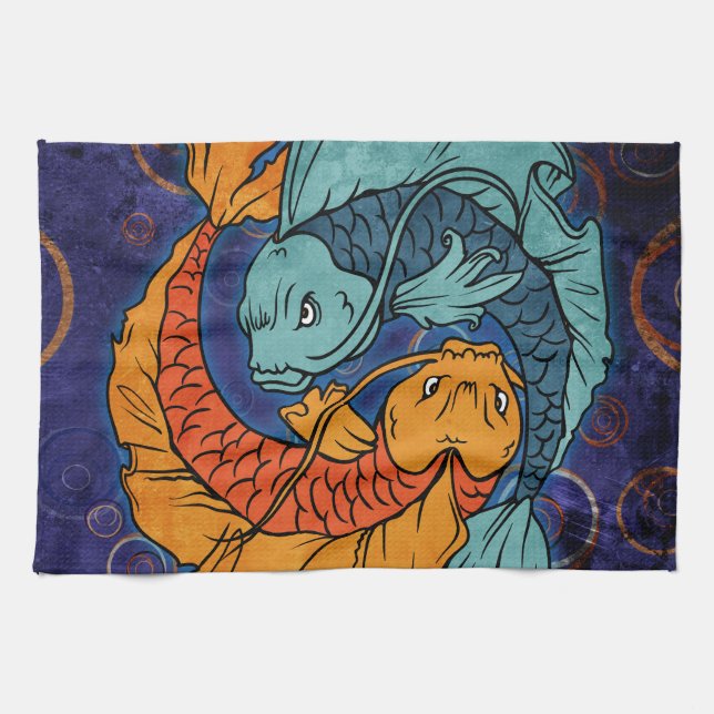 Koi Fish Tea Towel (Horizontal)