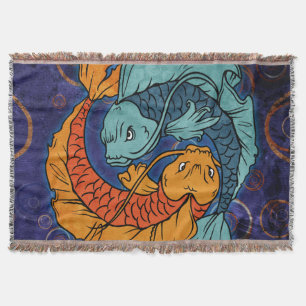 Koi Fish Throw Blanket