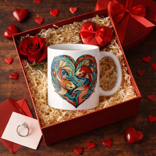 Koi Fish Valentine Coffee Mug