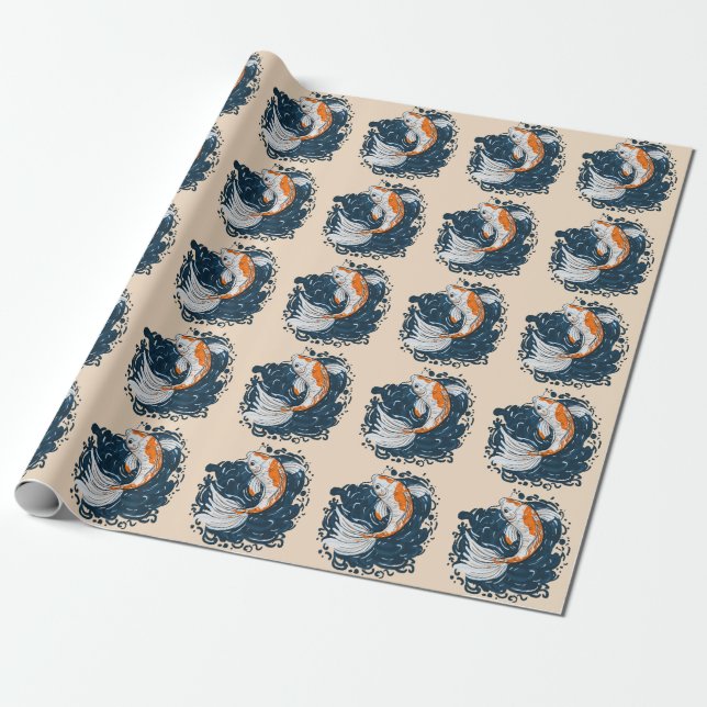 Koi Fish water bending master Wrapping Paper (Unrolled)