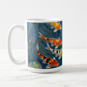 Koi Fish Water Lilies Impressionist Pond Coffee Mug