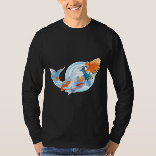 Koi Fish Watercolor Art Japanese Fish Art T-Shirt