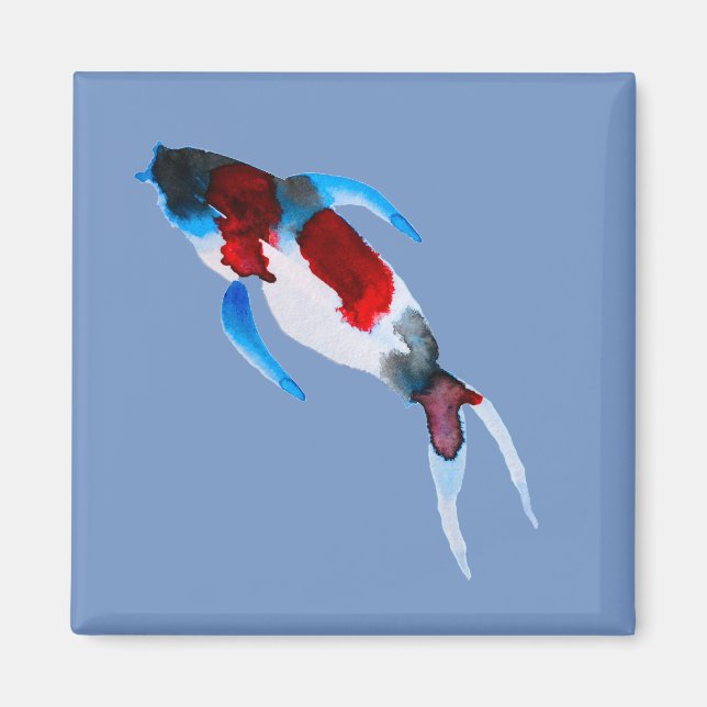 Koi fish watercolor fine art magnet (Front)