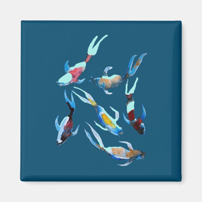 Koi Fish watercolor Magnet (Front)