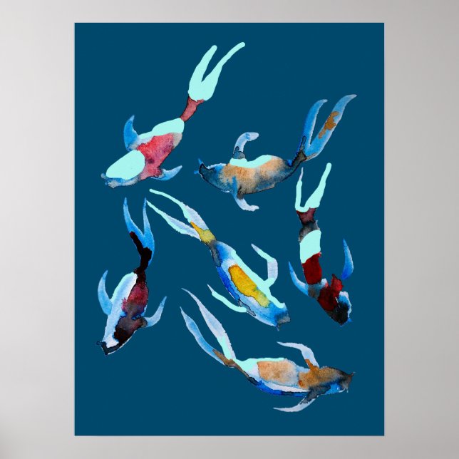 Koi Fish watercolor Poster (Front)