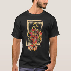 Koi fish with dragon and Japanese Koi with Japanes T-Shirt