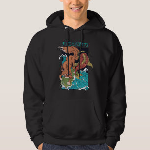 Koi Fish with Fox Japanese Style Design Hoodie
