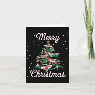 Koi Fish Xmas Tree Koi Carp Christmas Tree  Card